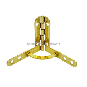 库存供应 39 X 43 x 43 毫米 亮金色 <span class=keywords><strong>90</strong></span> 度直角铰链，适用于木箱 - Product Image 1