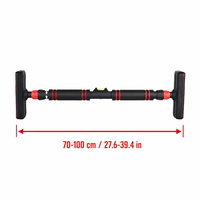 Bar Pull Up Pintu yang Dapat Disesuaikan 70-100cm, Baja Karbon, Pegangan Busa NBR, Tanpa Sekrup, Latihan Kekuatan Tubuh Bagian Atas, OEM, Bar Chin Up