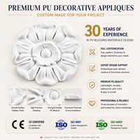 Rosace décorative florale moderne blanche en polyuréthane, applique sculptée pour plafond, meuble, porte de placard, mur