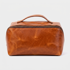 Custom Waterproof Genuine <b>Leather</b> Toiletry <b>Bag</b> <b>Travel</b> Wash Dopp Kit <b>Men</b> Luxury Shaving Cosmetic Organizer <b>Bag</b> LYG-0125 - Product Image 1