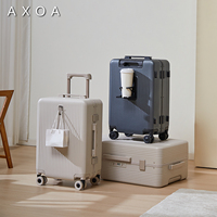 Valise à roulettes de luxe en PC rigide avec coque en aluminium, 20 pouces pour bagage à main et 24 pouces pour bagage à roulettes, avec serrure TSA et roues multidirectionnelles
