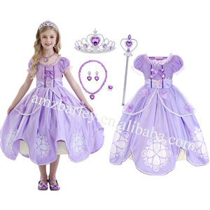 Costume de princesse <span class=keywords><strong>Sofia</strong></span> fantaisie, robes de princesse pour filles, costume de princesse Raiponce pour filles, costume de cosplay pour enfants, costumes de télévision et de cinéma - Product Image 1