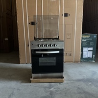 Cuisinière à gaz combinée autonome pour la maison, en acier inoxydable, avec four à gaz à quatre brûleurs et grande chambre de cuisson de 80 L