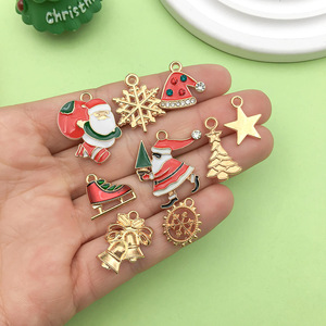 Gold Christmas Pendant Charms Mixed Shapes DIY Jewelry Accessories for Bracelet Necklace Making - Product Image 2
