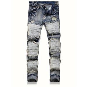 Jeans de Mezclilla Azul Casual para Hombre, Estilo Retro, Cintura Media, Técnica de Lavado para Mayor Transpirabilidad y Lavabilidad, OEM para Otoño/Invierno - Product Image 2