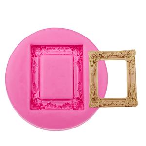 Marco cuadrado en <span class=keywords><strong>relieve</strong></span> Molde de silicona para Fondant Herramientas de decoración de pasteles Moldes de pasta de goma de chocolate Herramientas de repostería para hornear - Product Image 4