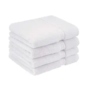 Wholesale 5 star hotel quality living face towels 100 cotton white hand towel