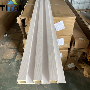 Panel <span class=keywords><strong>de</strong></span> TV <span class=keywords><strong>de</strong></span> Madera con Revestimiento <span class=keywords><strong>de</strong></span> PVC WPC, Panel <span class=keywords><strong>de</strong></span> Pared Acanalado para Interiores - Product Image 2