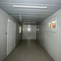Maison modulaire pliable préfabriquée isolée en kit, avec revêtement imitation bois, facile à assembler, pour camping temporaire