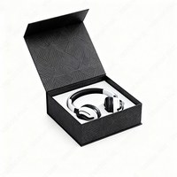 Boîte de papier d'emballage cadeau de produit électronique haut de gamme réutilisable de logo de luxe de conception personnalisée écologique écouteur noir de produit de papier de casque
