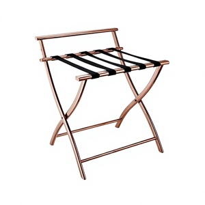 Attractive Design Storage Luggage Rack In Stainless Steel Rose Gold Color <b>Suitcase</b> Rack For Home And Hotel Usage - Product Image 1