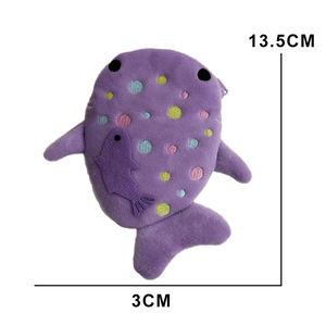 Monedero de Peluche de Tiburón con Cola Torcida, Relleno de Algodón PP, Llavero Único, Almacenamiento para Lápiz Labial y Auriculares, Diseño de Vida Marina, Venta Caliente - Product Image 3