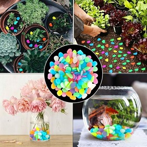 Pierres de jardin colorées qui brillent dans le noir pour une utilisation en extérieur, thème nature - Product Image 2