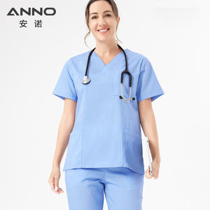 男女兼用ANNO半袖ナーススクラブシャツ医療用ジョガーユニフォーム男性と女性用卸売り織り生地 - Product Image 2
