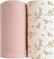 Ensemble de draps pour bébé en coton 100% imprimé QD Tex, garçons et filles, tissu de couverture en mousseline pour serviette de bébé