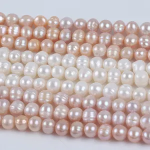 Wholesale 7-8mm Natural Freshwater Pearl Beads Diy Semi-finished Beads Potato Beads Jewelry Accessories