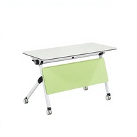 Table de formation mobile pliable moderne avec roulettes, plateau rabattable, table de réunion emboîtable, panneau de modestie, pour hôtel, salle de classe, bureau, salle de conférence