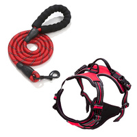 Ensemble collier et laisse pour chien en Oxford réfléchissant réglable et résistant, harnais anti-traction pour chiens de petite, moyenne et grande taille