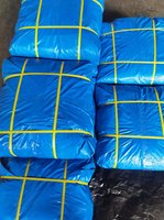 Bâche en PE double face bleue et rouge, robuste, avec œillets renforcés, pour protection extérieure