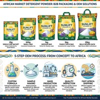 Deterjen Bubuk OEM untuk Pasar Afrika, Deterjen Cuci Tangan, Aroma Tahan Lama, Kemasan Besar, Distributor, Pemasok