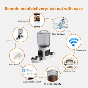 Distributeur de nourriture intelligent <span class=keywords><strong>pour</strong></span> animaux de compagnie avec caméra HD à double objectif, double bol, contrôle à distance <span class=keywords><strong>et</strong></span> via application, alimentation programmée <span class=keywords><strong>pour</strong></span> <span class=keywords><strong>chiens</strong></span> <span class=keywords><strong>et</strong></span> <span class=keywords><strong>chats</strong></span> - Product Image 4