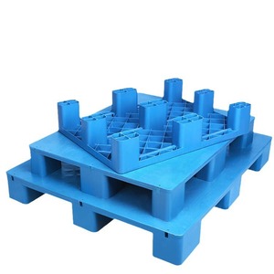 Nine-Legged Flat Plastic Pallet 4-Way Entry 3.0T Dynamic Load Single Faced For Forklift Logistics Use - Product Image 1