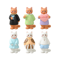 Katzenfiguren Kawaii Kätzchen Liebesstern Cocktail-Thema Niedliche Sammlerstücke Harz-Tierpuppen Ornament Geschenk für Katzenliebhaber Wohndekoration