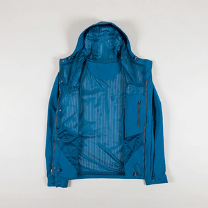 เสื้อแจ็คเก็ต Gore-tex น้ำหนักเบาสำหรับผู้ชาย ลายคลื่นสีน้ำเงิน  พร้อมโลโก้สั่งทำพิเศษ  ระบายอากาศได้ดี เหมาะสำหรับวิ่ง - Product Image 3