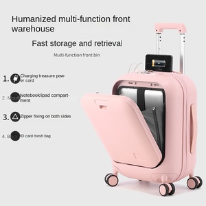<strong>Lightweight</strong> Kids' Travel Front Open Spinner Trolley Case Durable PC Radiator New Small <strong>Suitcase</strong> Password Anti-Theft - Product Image 3