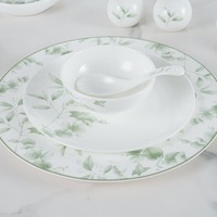 Ensemble de vaisselle, assiettes à dîner de campagne, assiette à soupe minimaliste, assiettes en forme de fleur, ensemble de vaisselle de luxe, bols de service pour Noël