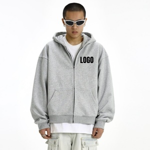 OEM Venta al por mayor Sublimación personalizada Doble cremallera Pullover <span class=keywords><strong>Sudadera</strong></span> gris American Retro Casual Hombres y mujeres <span class=keywords><strong>Sudadera</strong></span> con capucha - Product Image 1