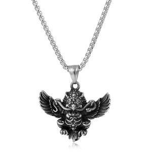 Yunnique-collar con colgante de bestia auspiciosa de acero inoxidable con alas y diseño de serpiente para hombres y mujeres, cadena de 60cm, joyería de regalo - Product Image 1