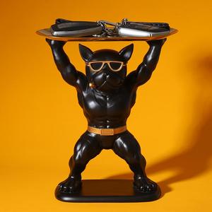 مفتاح بولدوغ إبداعي من الراتنج الأسود مع طراز الفن ديكو ديكور منزلي مبتكر مع ديكورات أنيقة - Product Image 2