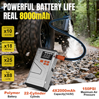 Nouvel Arrivage Compresseur d'air portable multifonction 12V avec affichage LED, boîtier ABS, gonfleur de pneus et démarreur de batterie pour voiture, vélo et ballons