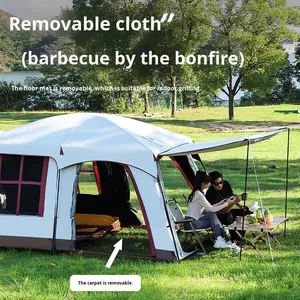 Tente tunnel de voiture tout-terrain pour 3-4 personnes, <span class=keywords><strong>camping</strong></span> extérieur quatre saisons, double couche Oxford, imperméable, deux chambres et un salon - Product Image 4