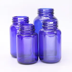 火石玻璃蓝色新设计1盎司30Cc 30毫升药丸瓶带标签