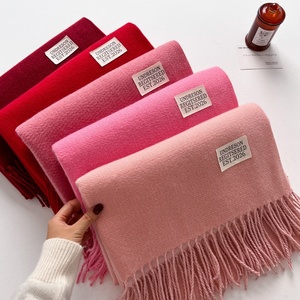 Nuova Sciarpa Lunga in Poliestere Effetto Cashmere a Doppia Faccia, Calda e Spessa per Donna, Autunno Inverno, Sensazione Premium, Tinta Unita, Versatile - Product Image 2