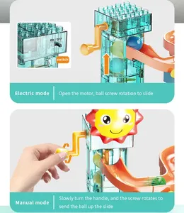 FEELO, 330 Uds., Tobogán eléctrico para cabaña <span class=keywords><strong>de</strong></span> jungla, laberinto <span class=keywords><strong>de</strong></span> ladrillos <span class=keywords><strong>de</strong></span> partículas grandes, bola para correr, embudo <span class=keywords><strong>de</strong></span> carreras, montaje <span class=keywords><strong>de</strong></span> pista, juegos <span class=keywords><strong>de</strong></span> bloques <span class=keywords><strong>de</strong></span> construcción - Product Image 3