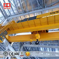 Grue à double poutre de grande capacité avec crochet de levage pour la manutention d'équipements industriels et le déplacement de marchandises