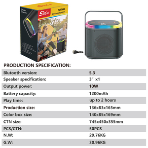 Enceintes Bluetooth portables ZQS P10 populaires, mini <span class=keywords><strong>radio</strong></span> professionnelle, en tissu imperméable et plastique, avec lumière LED RGB - Product Image 6