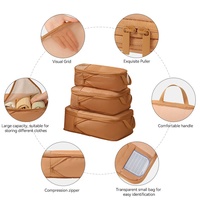 YOUK Modern Zipper Closure Travel Storage Packing Cubes Tas Penyimpanan Perjalanan dengan Ritsleting Tahan Lama untuk Pakaian Dalam dan Pakaian, Portabel untuk Perjalanan
