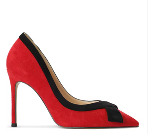 Chaussures à talons hauts de luxe pour femmes, en cuir verni, élégantes, fines, 10 cm, tendance, avec nœud, chaussures de marque pour femmes - Product Image 2