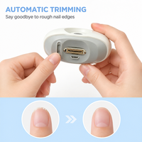 Lime à ongles électrique 2-en-1 améliorée avec lame en alliage ultra-affûtée et lime de polissage en verre nano pour bébés/enfants/personnes âgées