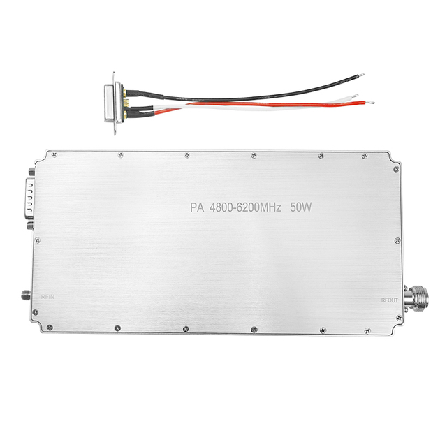 High Efficiency 50W 4800-6200MHz Broadband Power Amplifier Module for 5G Communication and Radar Systems