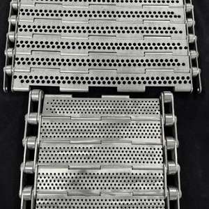 स्टेनलेस स्टील चेन प्लेट फ्लैट एस 304 मेष बेल्ट धातु तार जाल चेन लिंक प्लेट कन्वेयर बेल्ट - Product Image 5