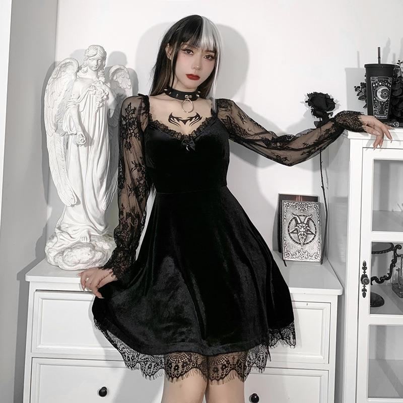 princess polly baby blue dress Coven Dress for Witchy Nights and Gothic Rituals main image 1