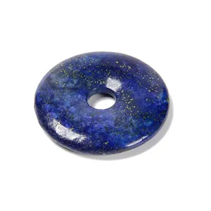 40mm kırmızı dere Jasper Lapis ametist afrika turkuaz ışık Lepidolite Donut daire taş kolye toptan