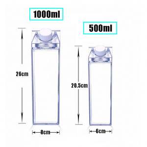 16Oz 24Oz 32Oz Hot Selling Square Shape <b>Kids</b> Plastic Carton Milk Storage Bottle Leak-Proof Dishwasher Safe Custom Printing <b>Party</b> - Product Image 1