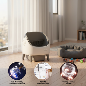 Caixa de Areia para Gatos com Sensor de Segurança Duplo e Autolimpeza Automática, Controle por APP, Cinza-Branco, Sacos de Lixo de Plástico Incluídos - Mais Vendida - Product Image 6