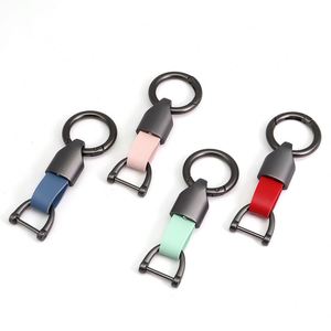 Porte-clés de luxe pour voiture en cuir avec chaîne, logo imprimé au laser, porte-clés en cuir PU de haute qualité - Product Image 3